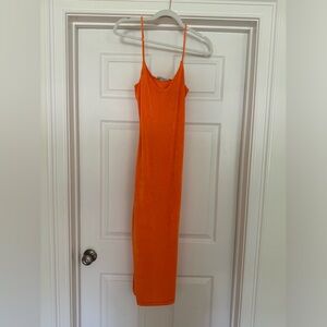 Neon Orange bodycon dress
